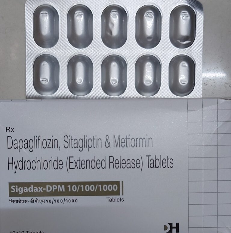 Sitagliptin 100mg+Metformin 1000mg+Dapagliflozin 10mg