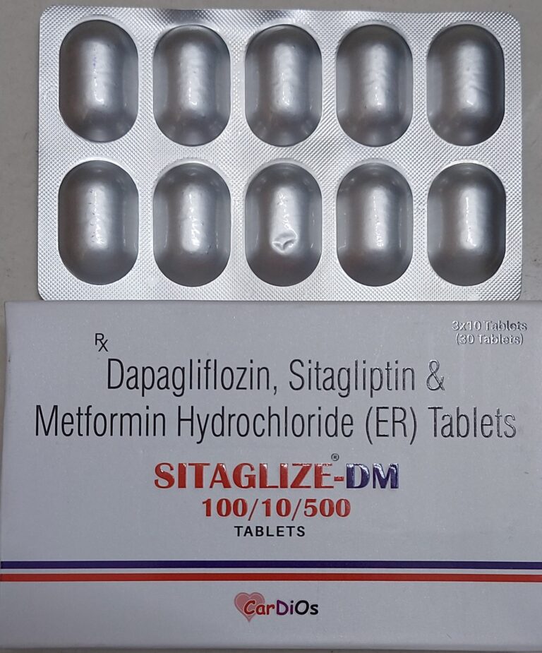 Sitagliptin 100mg+Metformin 500mg+Dapagliflozin 10mg